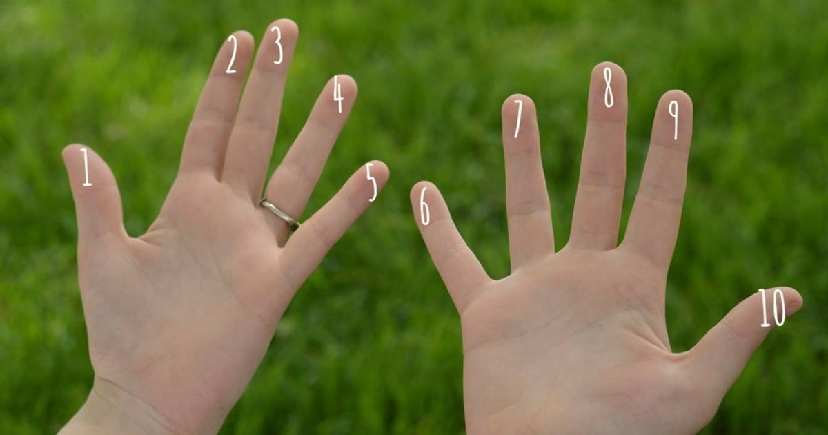 Можно считать на пальцах. Десять пальцев. 10 Пальцев на руке. Считаем пальчики.